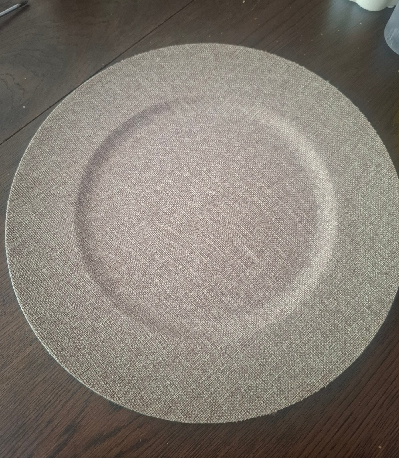 Bruin beige gemeleerd rond dienblad, plateau, gratis!, Ophalen, Zo goed als nieuw, Rond, Hout