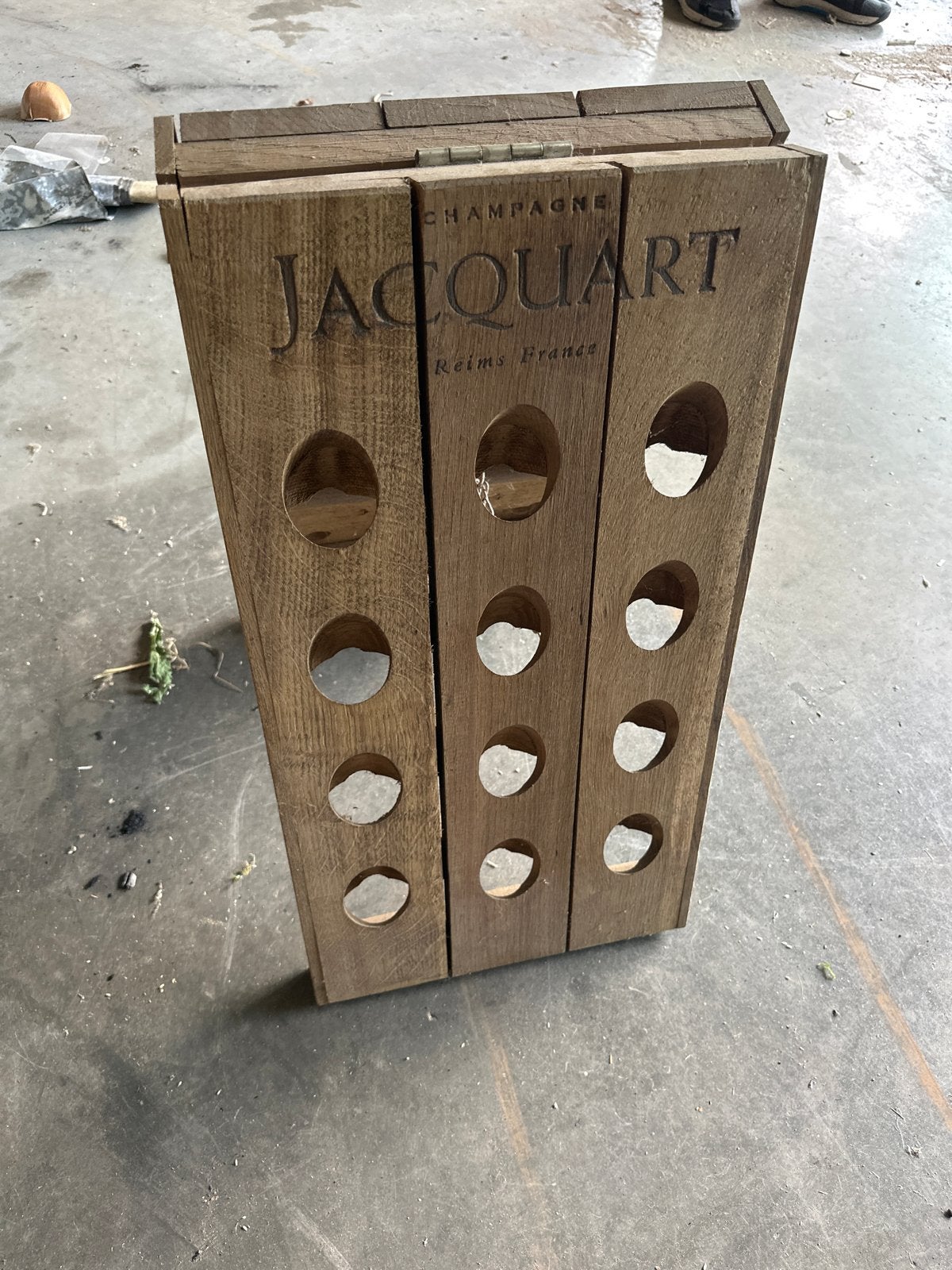Uniek Jacquart Champagne Wijnrek - Hout - Vintage Stijl, 50 – 75, Gebruikt, 5 tot 15 flessen, Ophalen of Verzenden