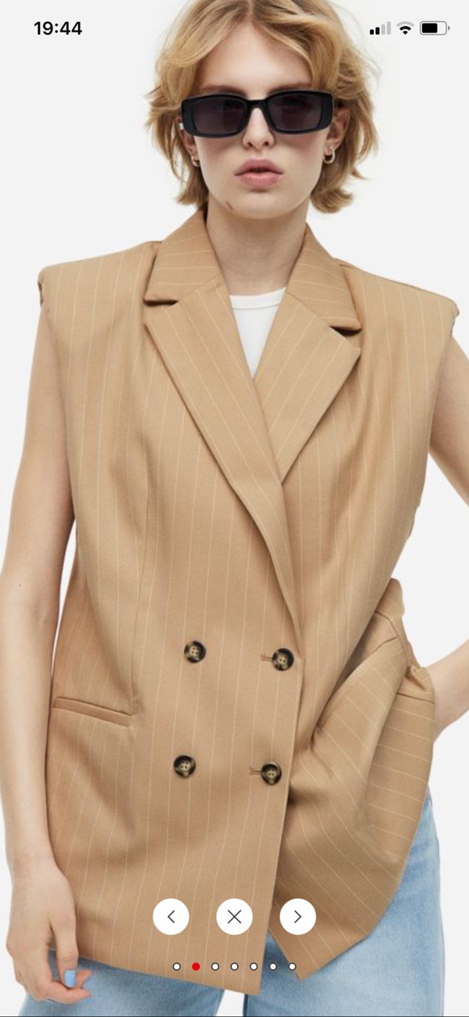 H&M combi gilet, short en broek - Nieuw, Beige, Maat 42/44 (L), Nieuw, Ophalen of Verzenden