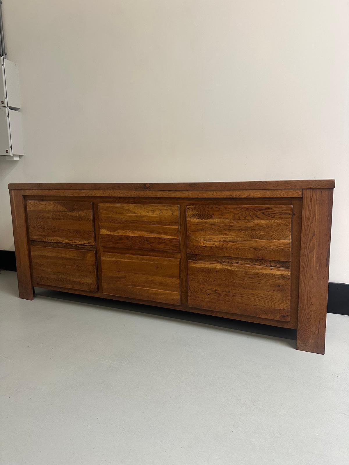 Massief teakhouten dressoir - 210 cm - zeer goede staat, Ophalen, Teakhout, Zo goed als nieuw, 200 cm of meer