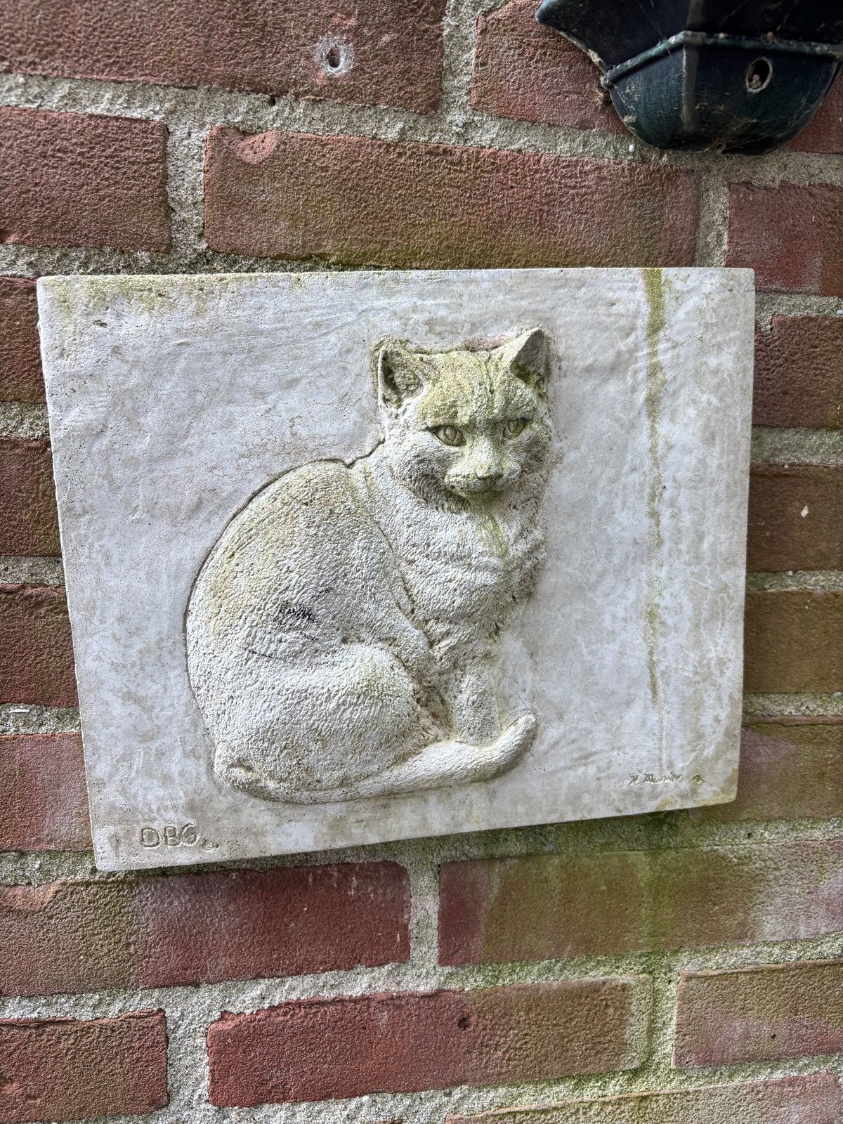 Wanddecoratie Kat - Steenreliëf voor binnen/buiten, Weerbestendig, Ophalen of Verzenden, Zoogdier, Wanddecoratie