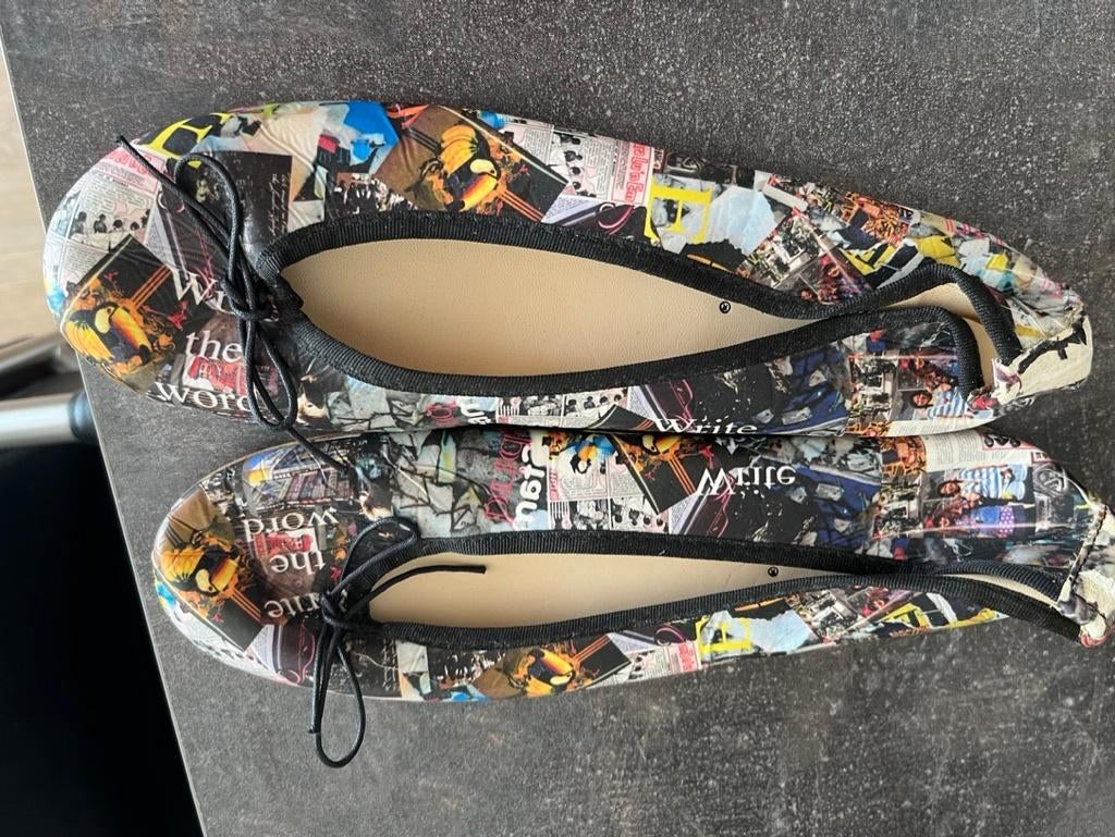 Nieuw ballerina's schoenen dames print zwart mt 40, Verzenden, Zwart, Nieuw, Ballerina's