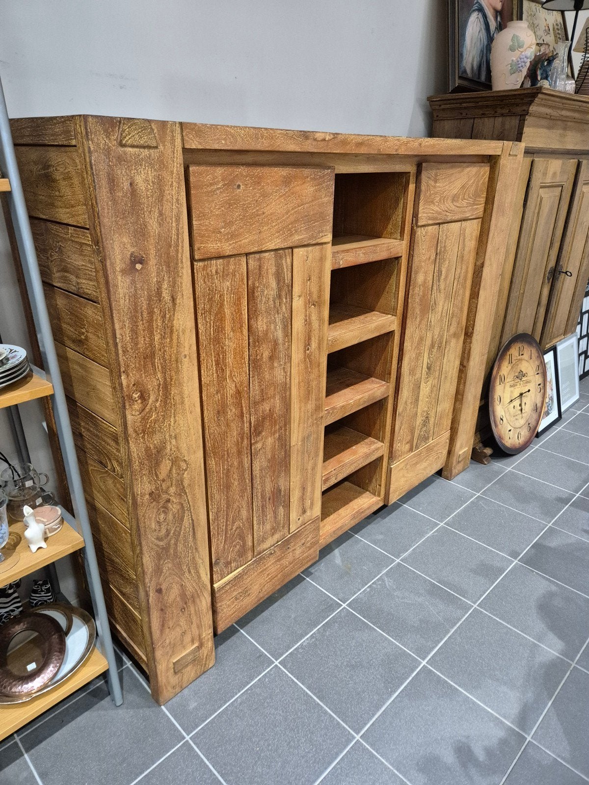 zware teakhouten buffetkast, Ophalen, Gebruikt, 200 cm of meer, Onbekend