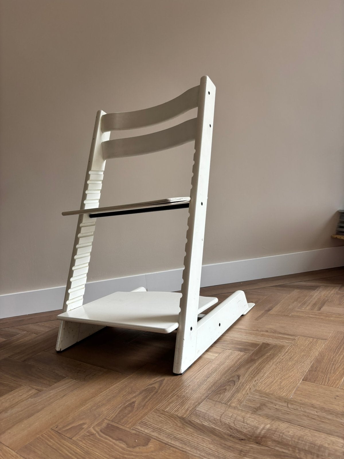Stokke Tripp Trapp kinderstoel wit, Ophalen, Gebruikt, Meegroeistoel