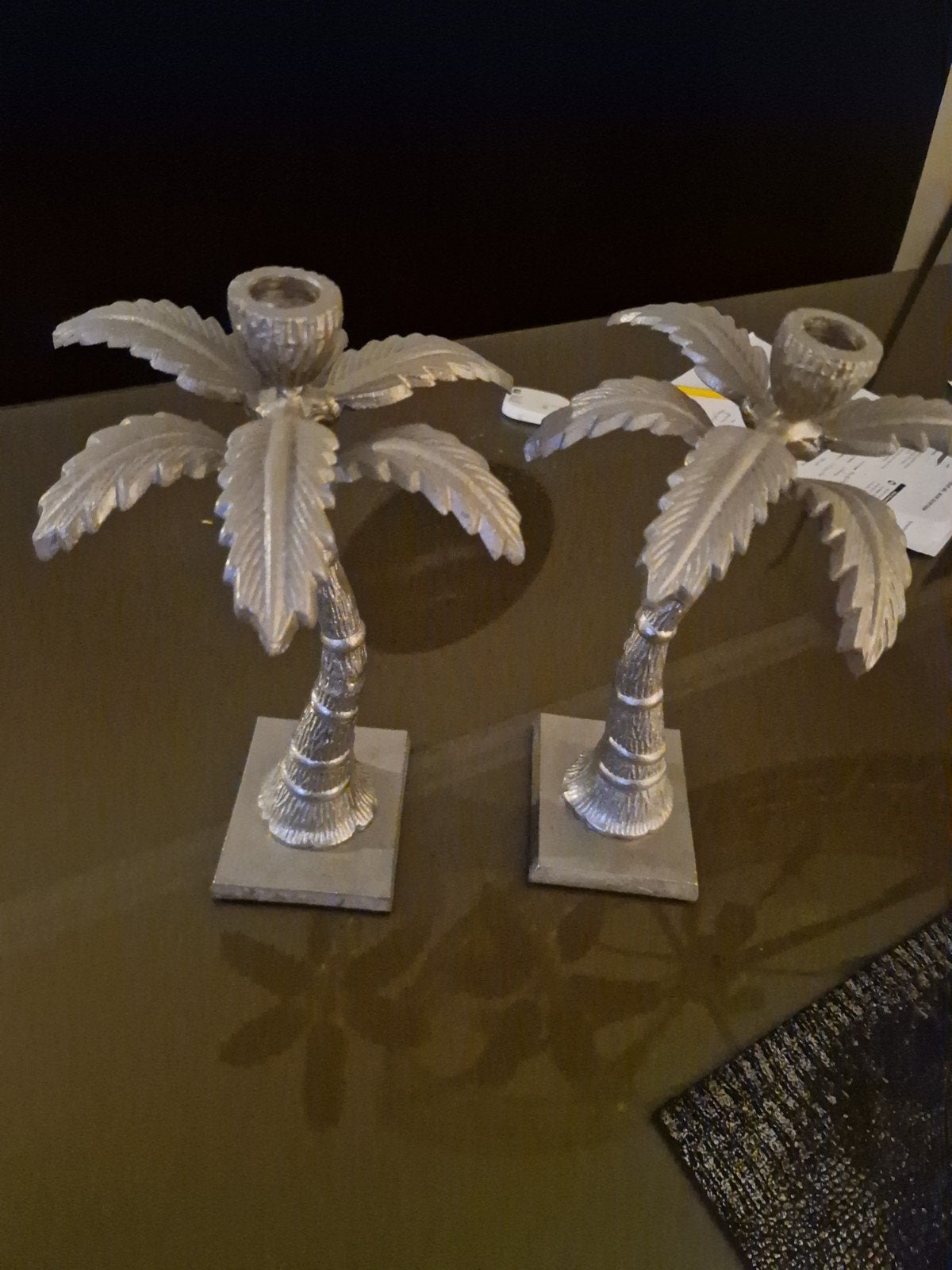 2 palmboom kandelaren Light & Living, Huis en Inrichting, Ophalen, Zo goed als nieuw, Metaal, Light & Living