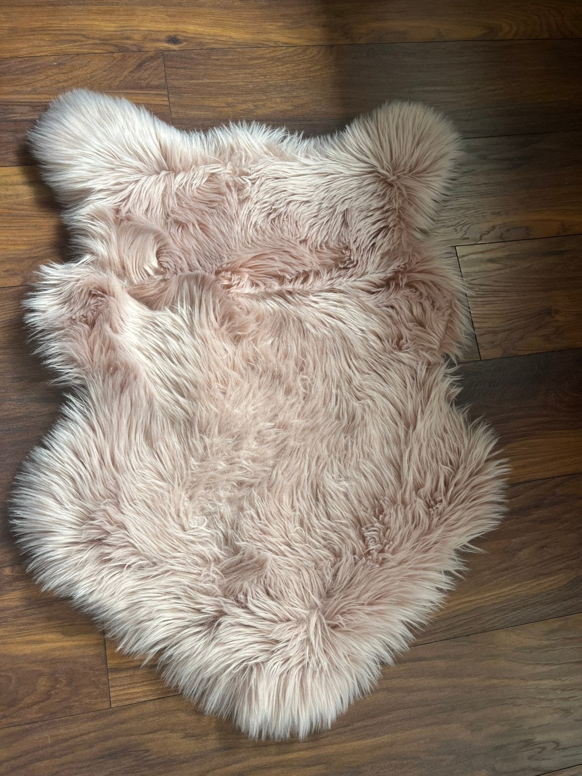 JYSK imitatie schapenvacht roze kleed, Verzenden, Roze, Zo goed als nieuw, Imitatiebont