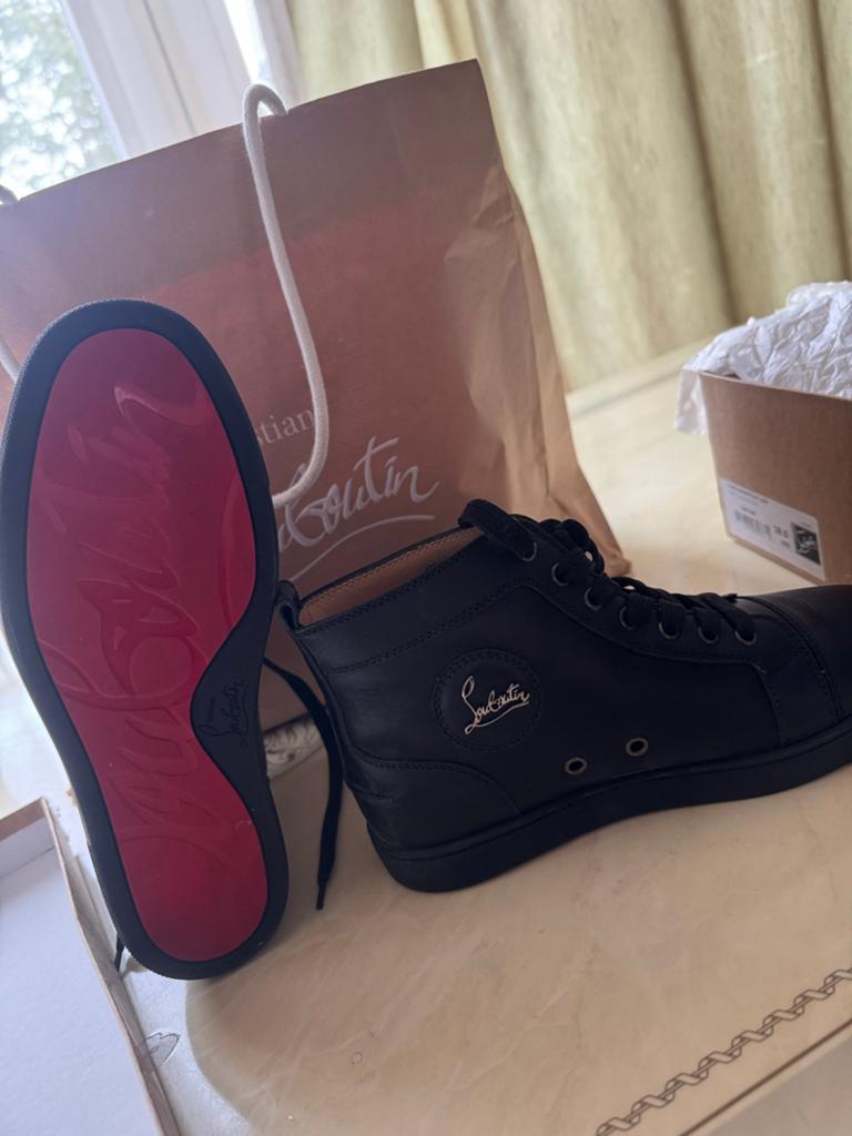 Christian Louboutin Louis Woman Flat Calf Zwart Maat 38.5, Kleding | Dames, Schoenen, Ophalen of Verzenden, Zo goed als nieuw