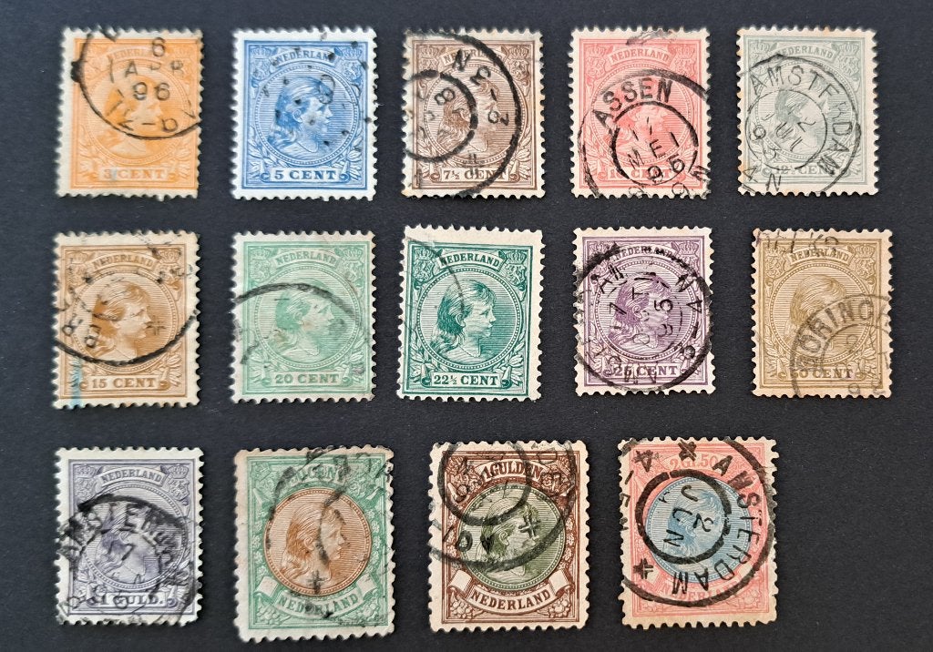 Nederland 1891/1896 nvph 34/47 gest., Ophalen of Verzenden, T/m 1940, Gestempeld