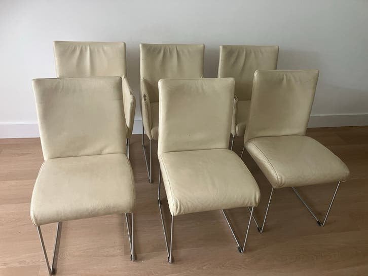 Skai leren stoelen met gebruikssporen, Ophalen, Gebruikt, Overige kleuren, Leer
