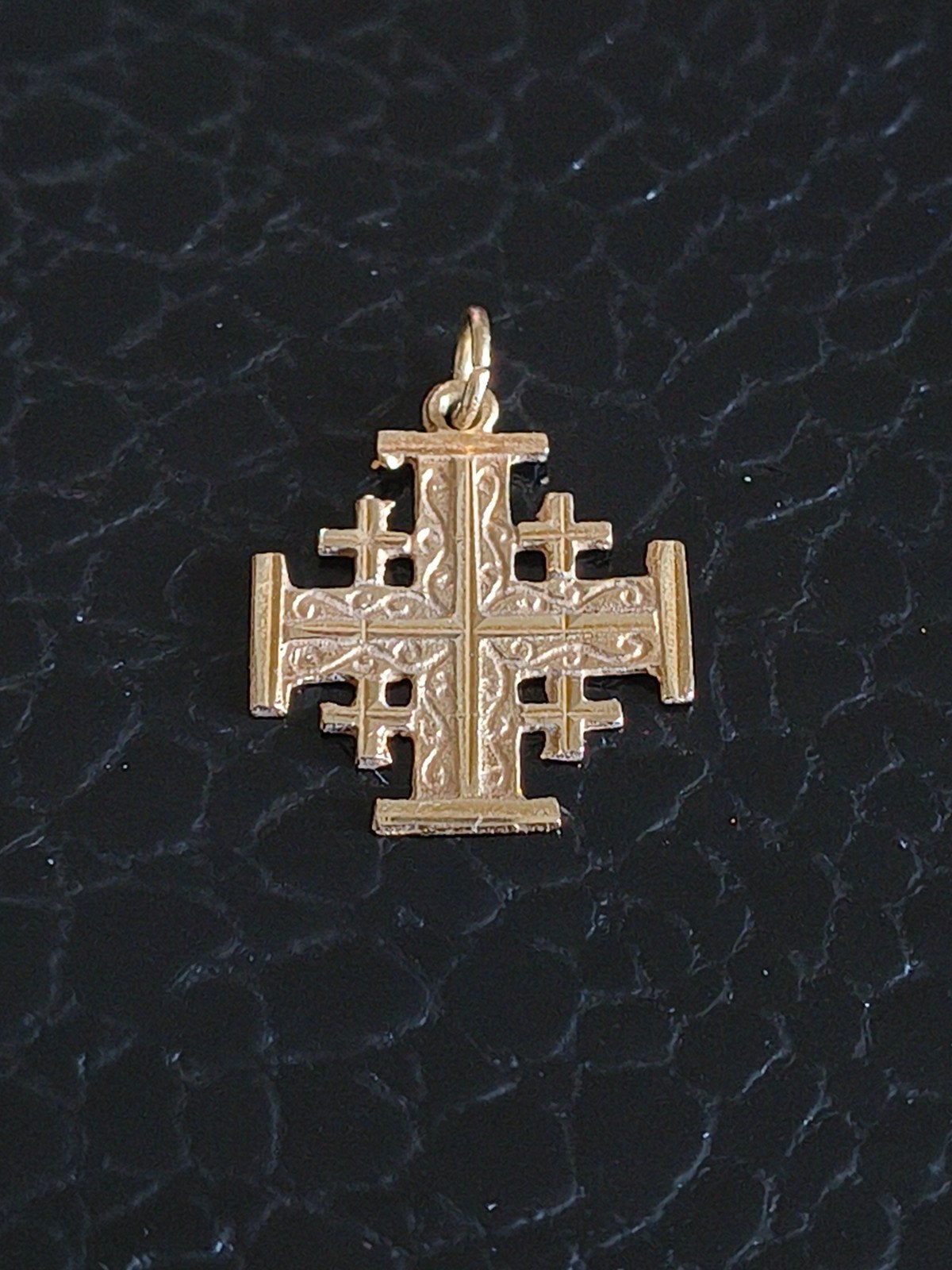 14 Karaat Gouden Jeruzalem Kruis Hanger, Nieuw, Ophalen of Verzenden, Kruis of Symbool, Goud
