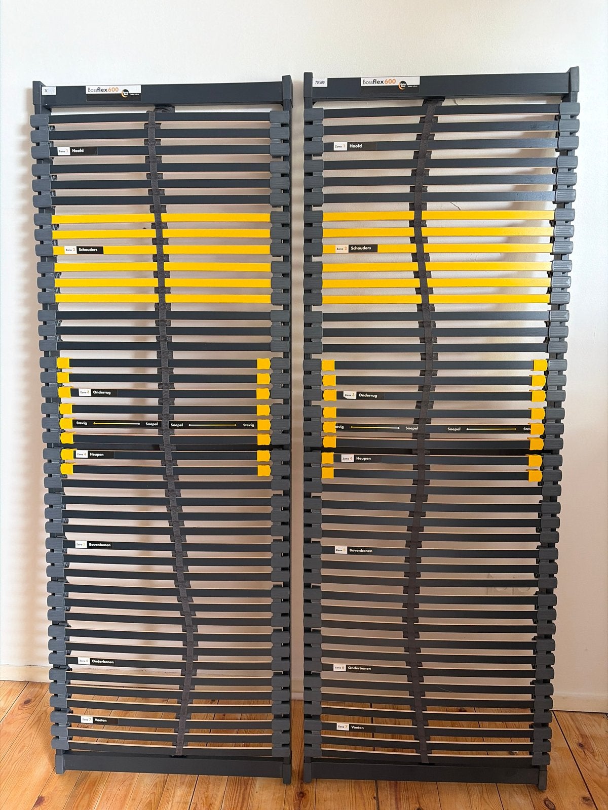 2x Beter Bed Bossflex 600 lattenbodems 70x200cm (140x200cm), Ophalen, Gebruikt, 70 cm of minder, Tweepersoons