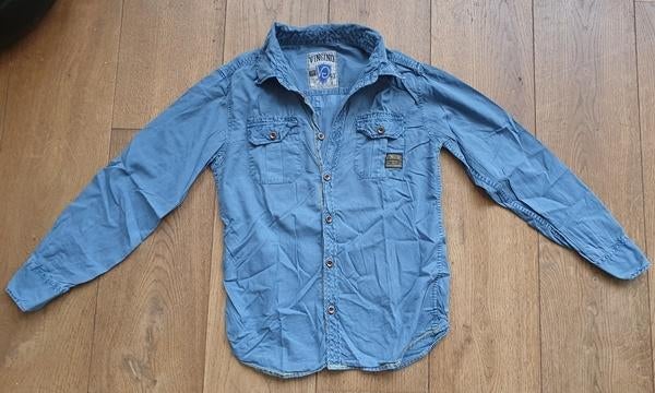 Vingino Blauwe Blouse (158-164), Kinderen en Baby's, Kinderkleding | Maat 158, Gebruikt, Overhemd of Blouse, Ophalen of Verzenden