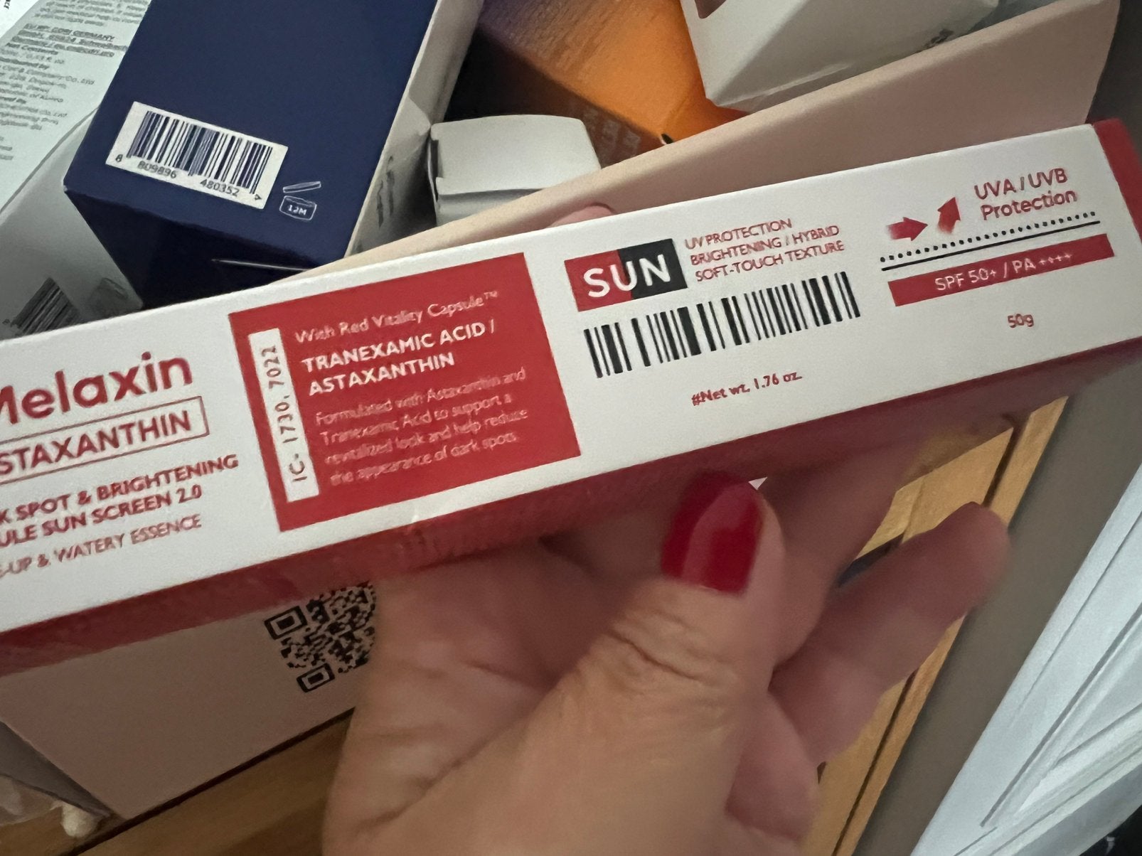 Dr.Melaxin Astaxanthin Sun Anti-Freckl Sun Cream SPF50+ 50ml, Ophalen of Verzenden, Nieuw, Gehele gezicht
