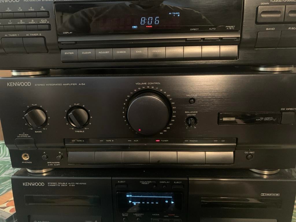 Vintage Kenwood Stereo Set met boxen, Gebruikt, Cassettedeck, Losse componenten, Ophalen