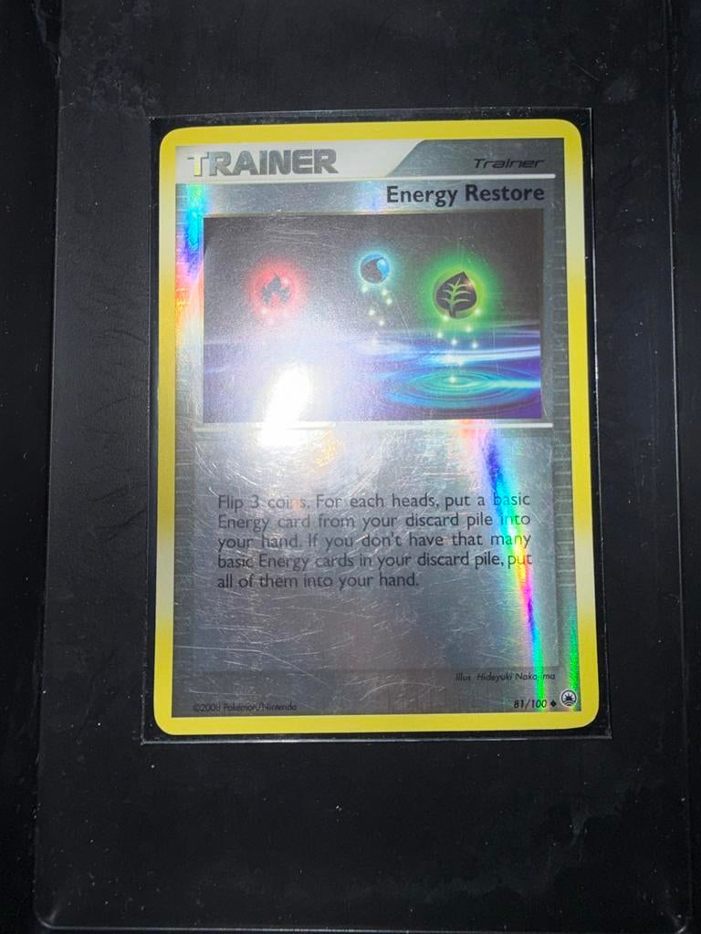 Pokemon Energy Restore Trainer Kaart 81/100 reverse holo, Ophalen of Verzenden, Zo goed als nieuw, Losse kaart, Foil