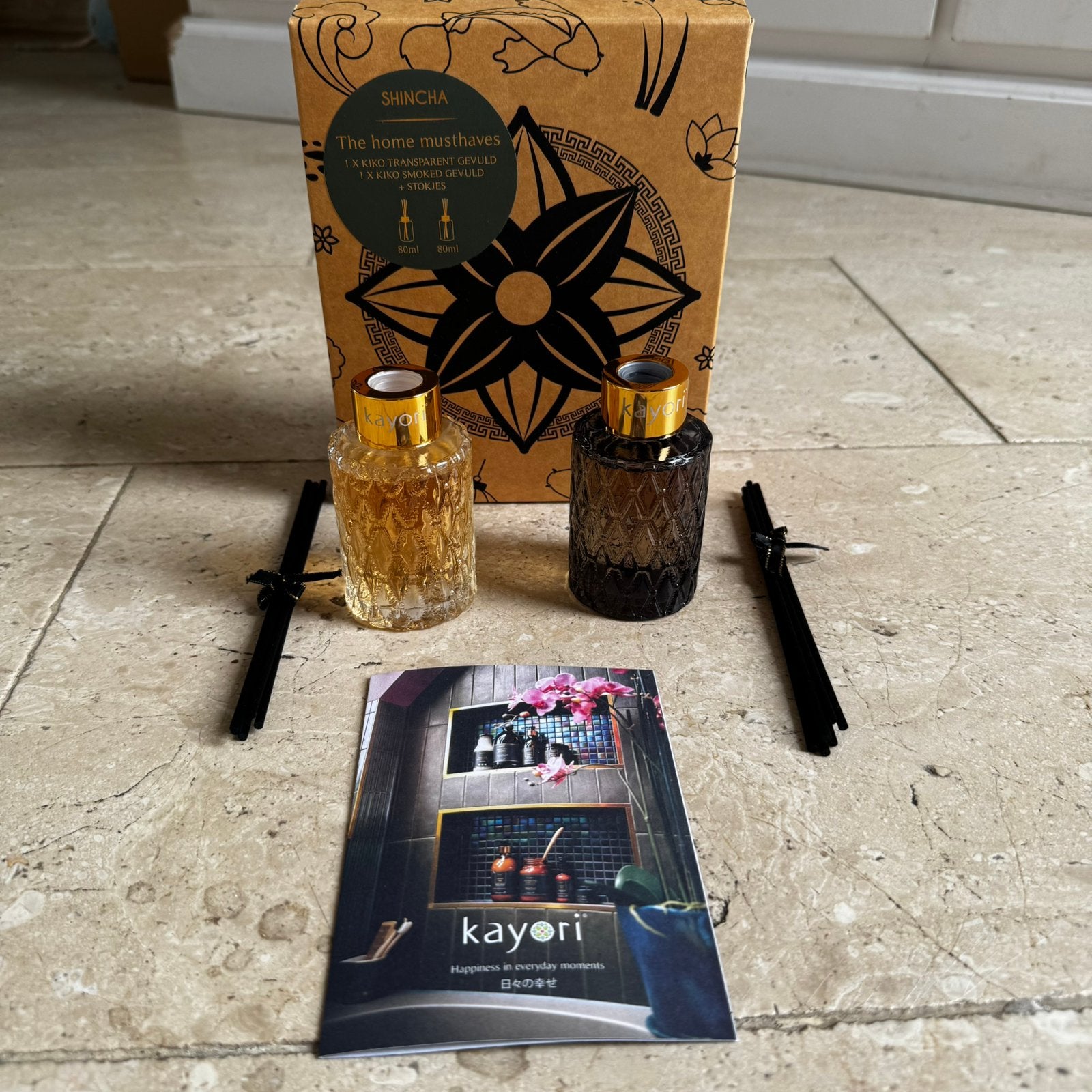 Nieuw 2x Kayori Shincha Diffuser 80 ml, Ophalen of Verzenden, Nieuw, Meerkleurig, Glas