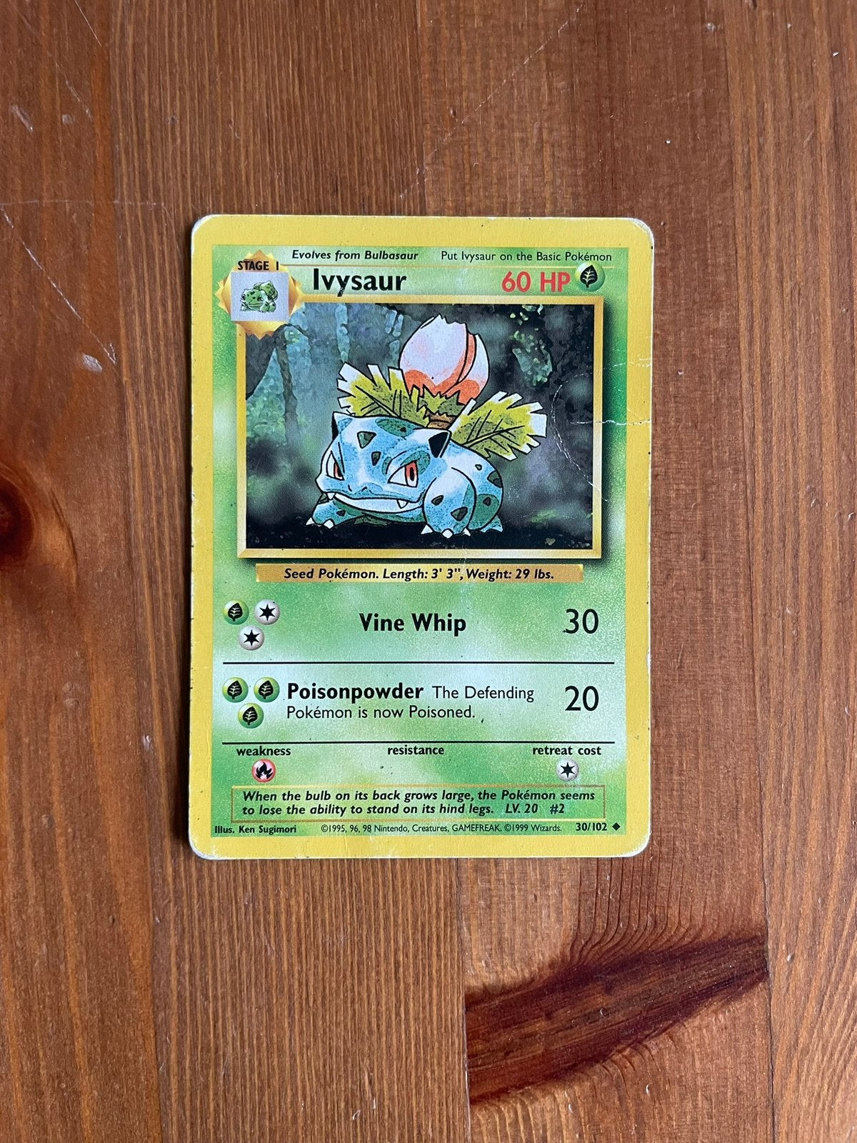 Ivysaur 30/102 Base Set - HP, Ophalen of Verzenden, Gebruikt, Losse kaart