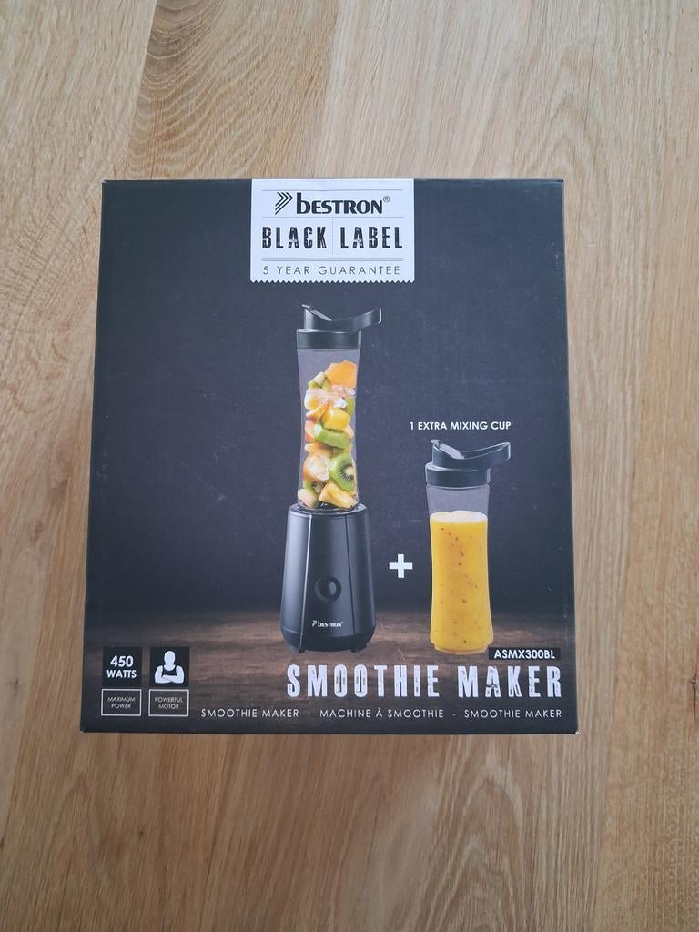 Bestron Black Label Smoothie Maker ASMX300BL, Ophalen of Verzenden, Zo goed als nieuw, Blender to go