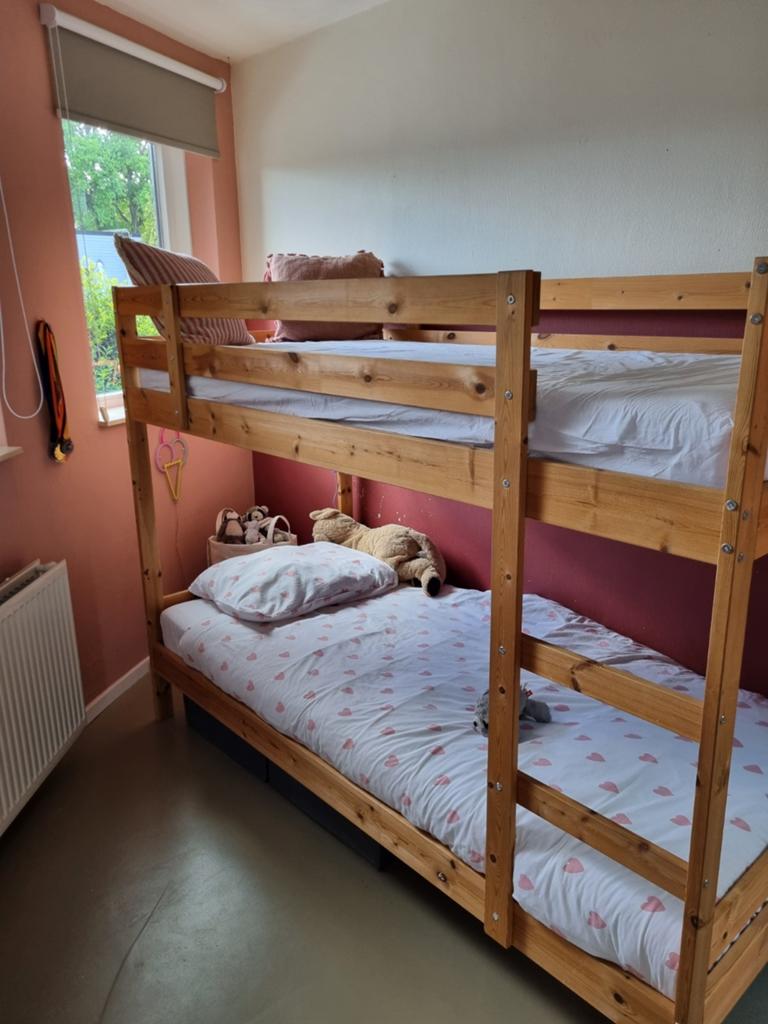 Mydal Ikea stapelbed 90x200, Huis en Inrichting, Slaapkamer | Stapelbedden en Hoogslapers, Ophalen, Gebruikt, 90 cm, Tweepersoons