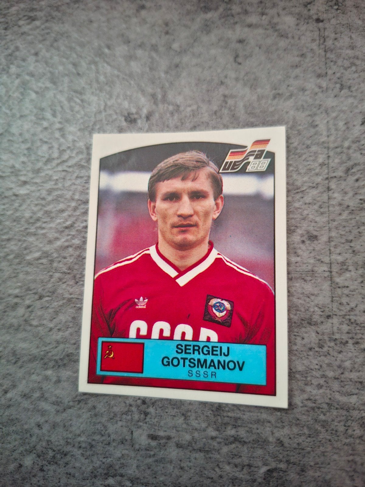 Panini sticker Euro 88 Duitsland. Sergeij Gotsmanov SSSR., Ophalen of Verzenden, Zo goed als nieuw, Sticker