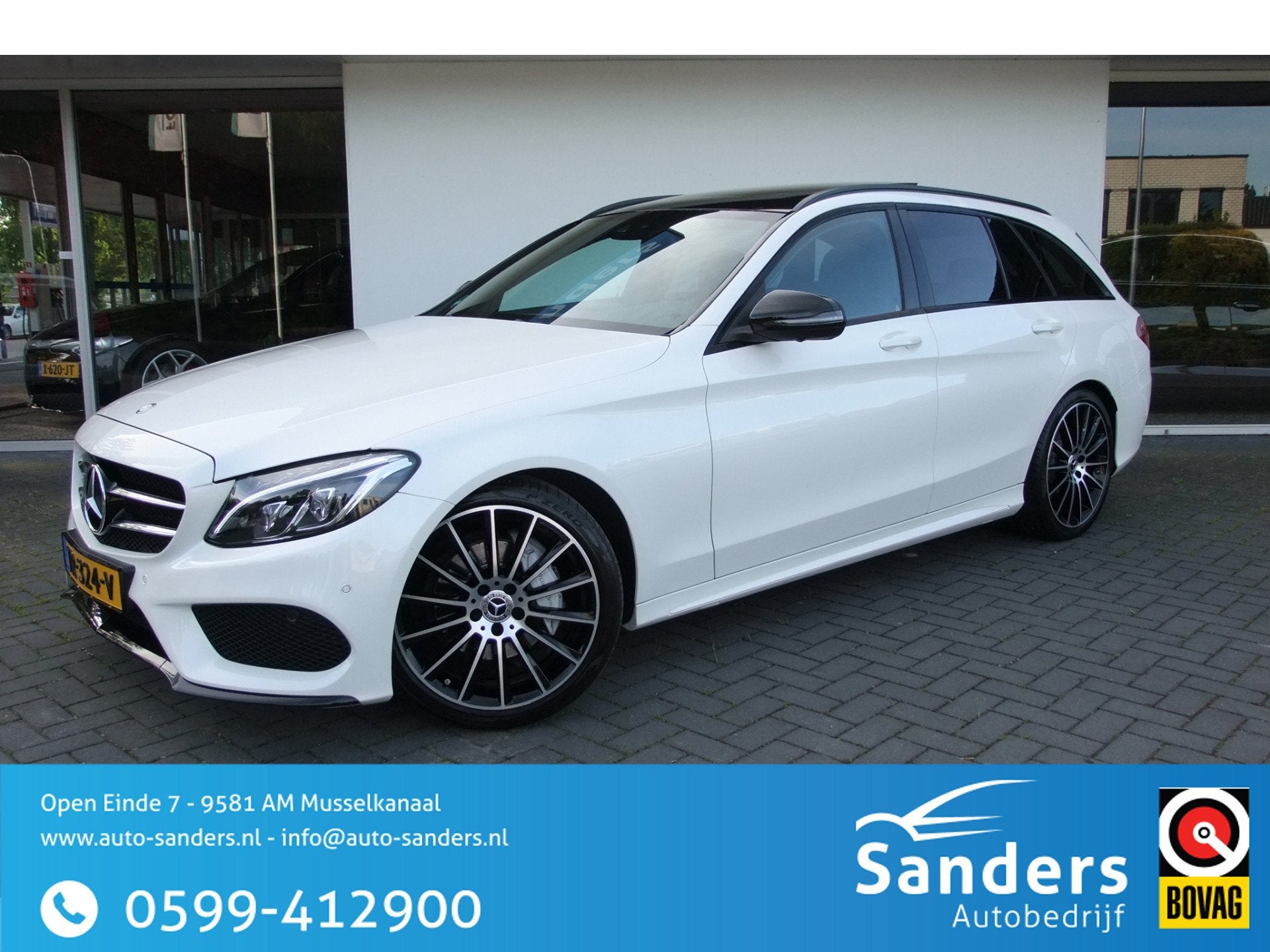 Mercedes-Benz C-Klasse Estate 180 AMG Sport Edition / Parelm, Automaat, Achterwielaandrijving, Euro 6, Wit