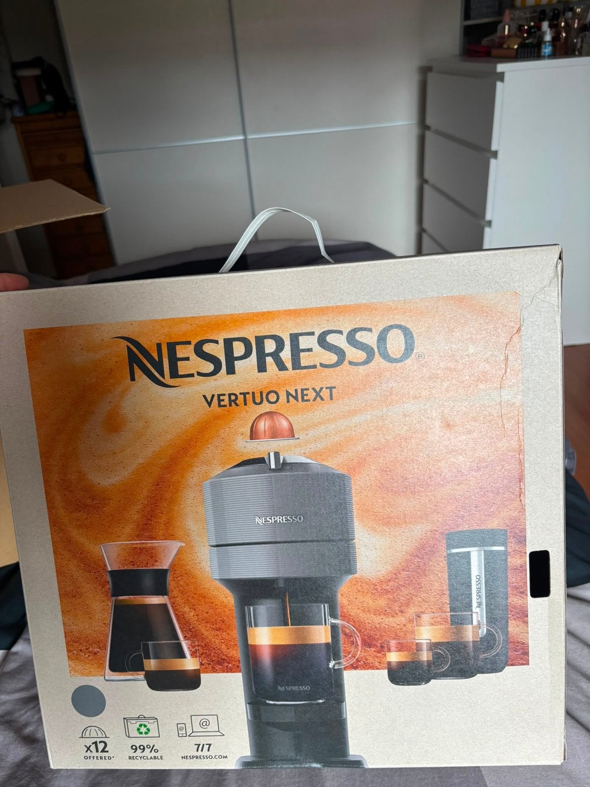 Nespresso Vertuo Next Koffiemachine - Nieuw in doos, 10 kopjes of meer, Koffiemachine, Ophalen of Verzenden, Zo goed als nieuw