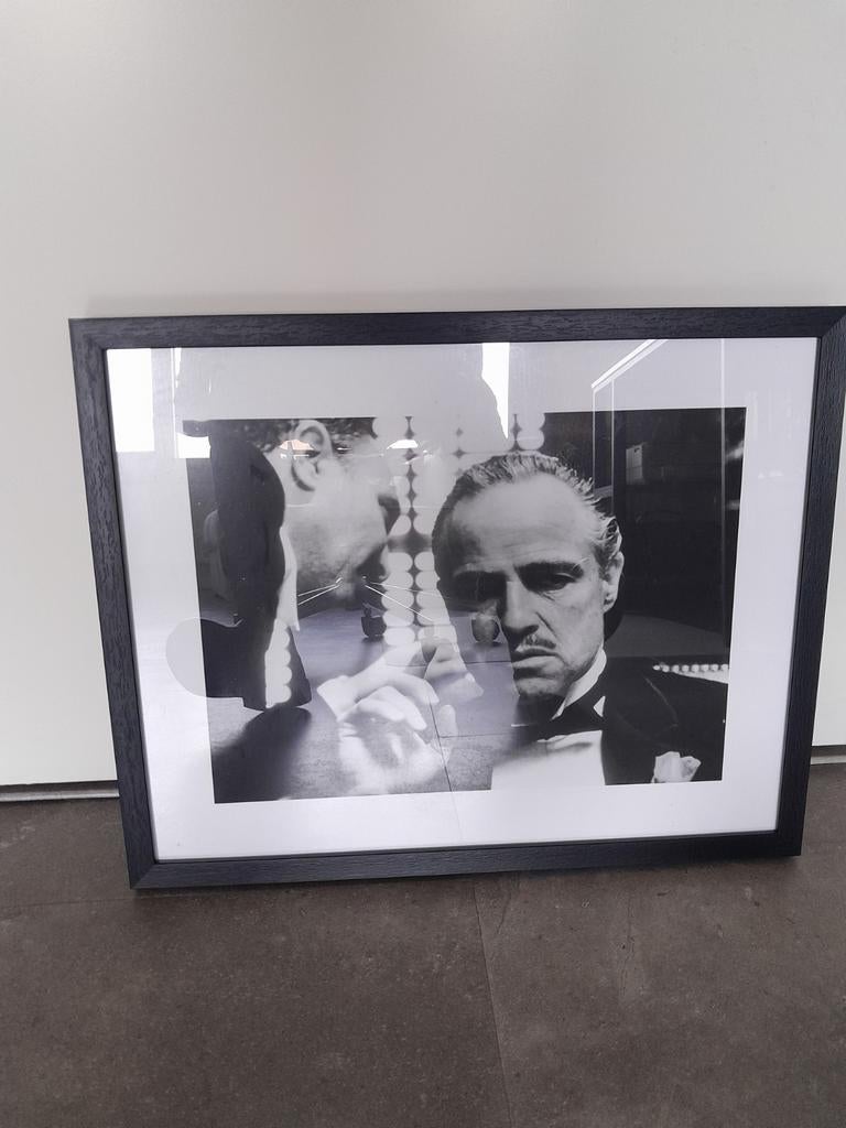 Ingelijste poster Marlon Brando (Godfather), Ophalen, Met lijst, Rechthoekig Liggend, Zo goed als nieuw