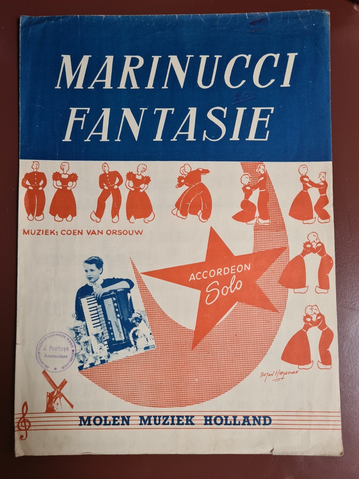 Marinacci Fantasie - Accordeon Solo - Coen van Orsouw, Gebruikt, Overige soorten, Ophalen of Verzenden, Populair