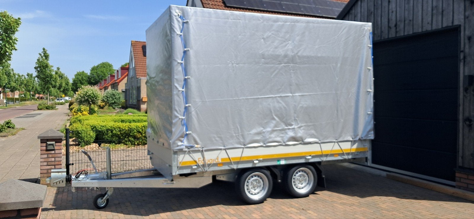 Nieuwe Eduard plateauwagen 180x311cm 2700kg met huif 200cm, Ophalen, Nieuw