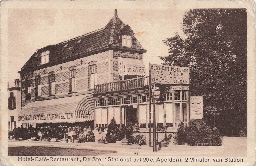 JO1271 Apeldoorn Hotel de Ster Stationsstraat 1920-30, Verzenden, Voor 1920, Ongelopen, Gelderland