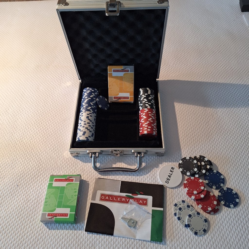 Complete pokerset in uitstekende staat 100 chips, Ophalen of Verzenden, Zo goed als nieuw