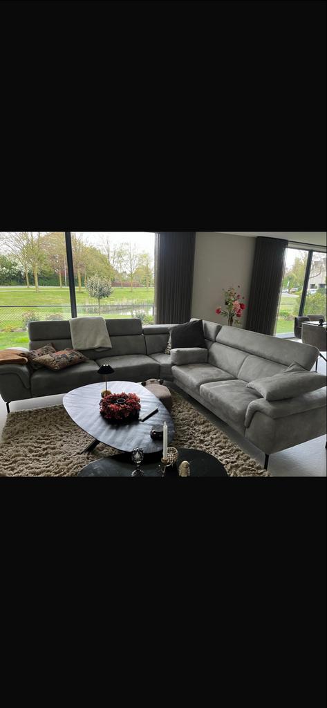 Moderne Grijze Hoekbank - Comfortabel en Stijlvol, Ophalen, 100 tot 125 cm, Hoekbank, 300 cm of meer