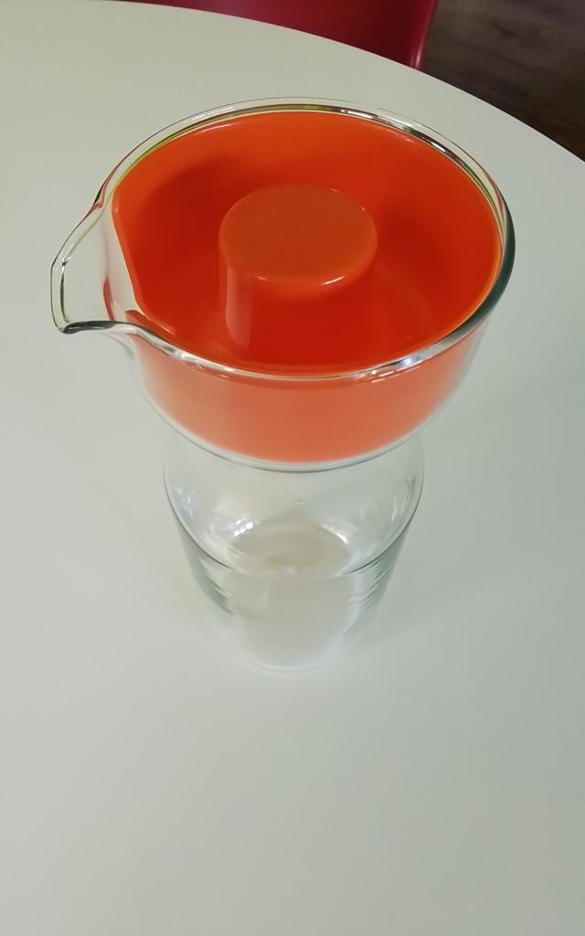 💐VINTAGE RIEDEL SAPKAN -WATERKAN ORANJE PYREX DEKSEL, Ophalen of Verzenden