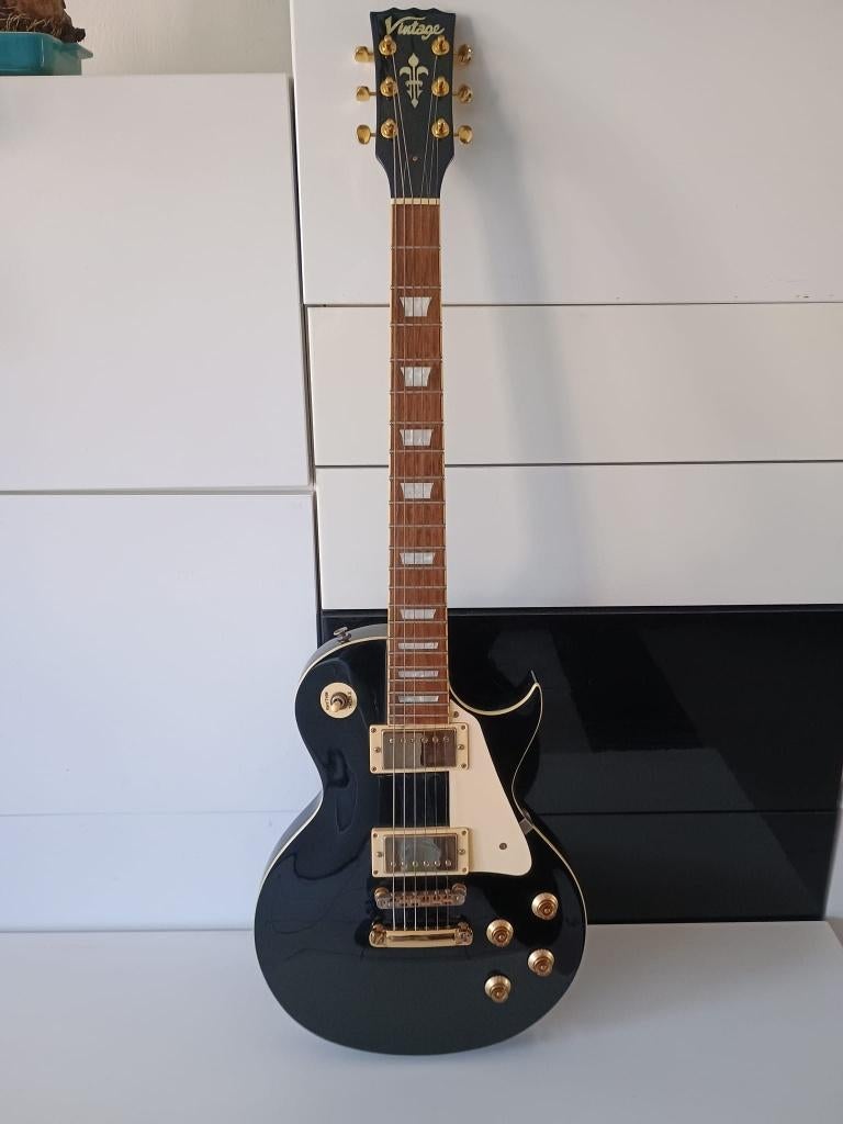 Vintage V100 Les Paul Model Elektrische Gitaar, Ophalen, Zo goed als nieuw, Solid body, Epiphone