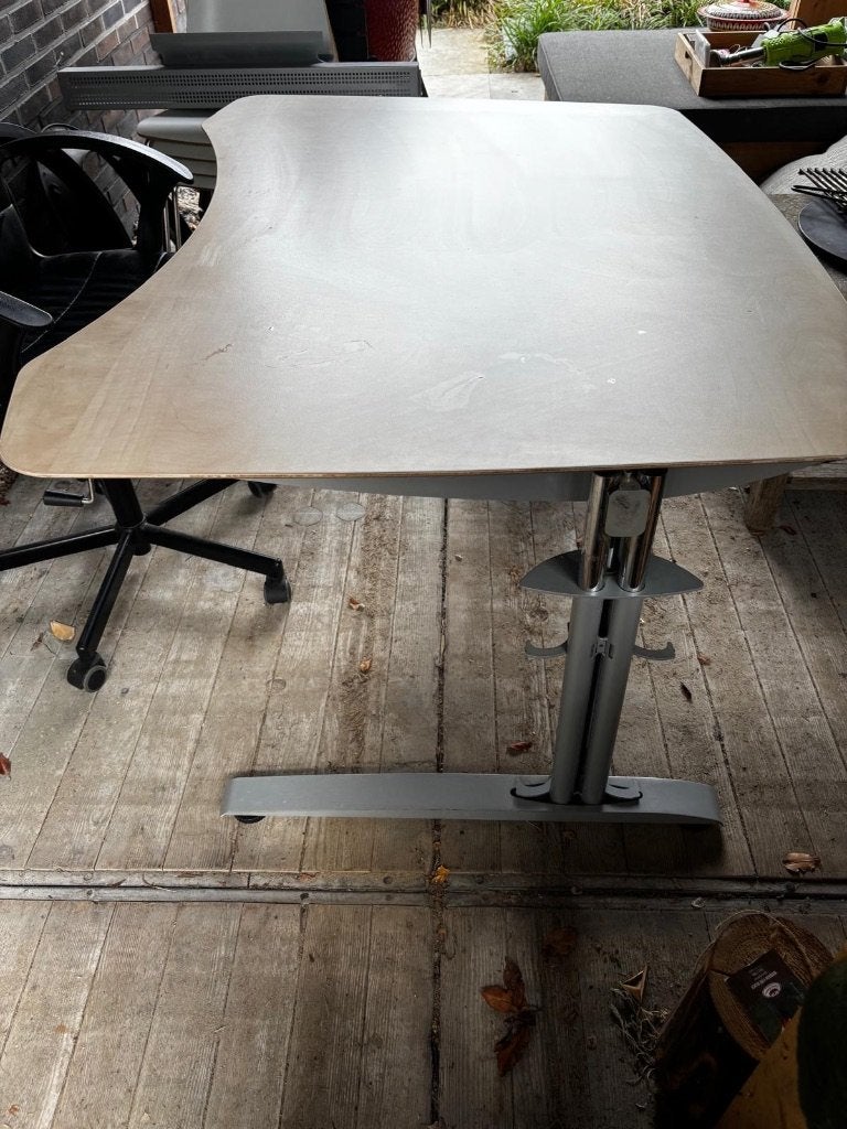 Mooi licht eiken bureau + comfortabele bureaustoel zwart, Ophalen, Gebruikt, Scandinavisch, Computerbureau