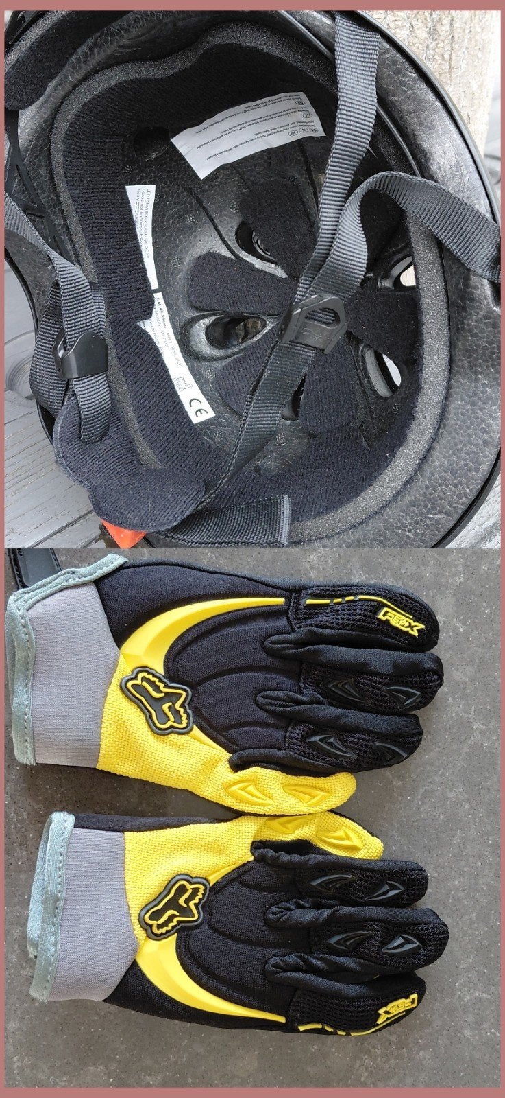 Zwarte Skate- of Fietshelm met handschoenen  fox maat s, Ophalen of Verzenden, Zo goed als nieuw, XS, Jongen of Meisje