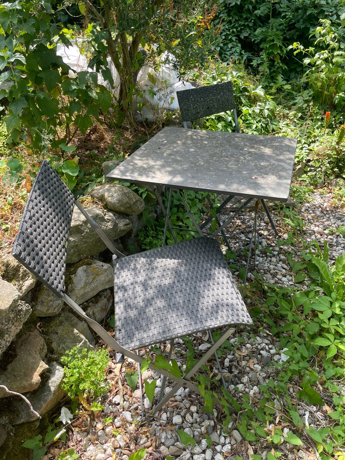 Leuke bistroset voor tuin of balkon, Ophalen, Gebruikt, Vierkant, Metaal