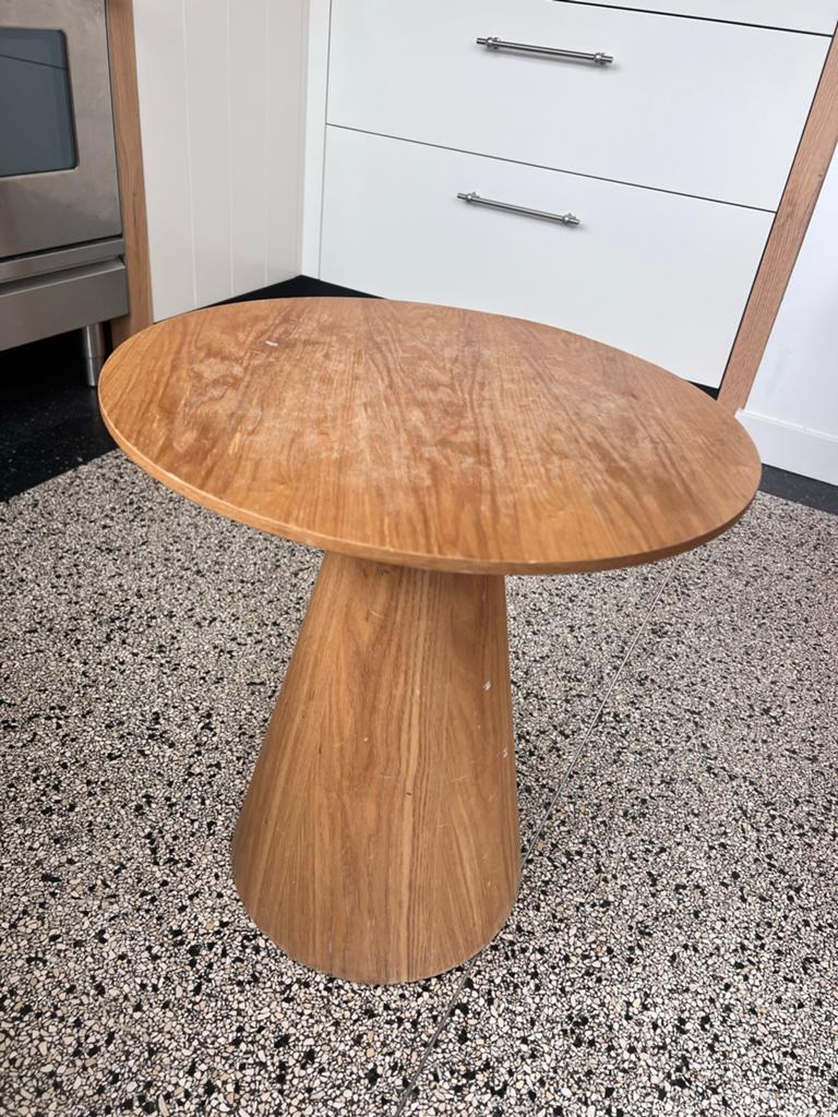 Kwantum bijzettafel 'Cone' - Houten design, Ophalen, Minder dan 45 cm, Minder dan 55 cm, Gebruikt