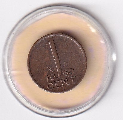1 Cent 1960  Zeer  Fraai, Verzenden, Koningin Juliana, 1 cent, Losse munt