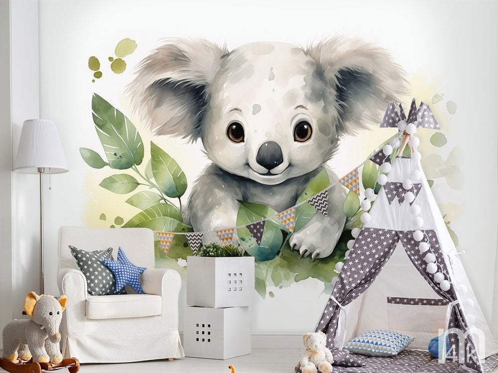 Kleine Koala vliesbehang kinderkamer | Dieren behang |, Verzenden, Nieuw