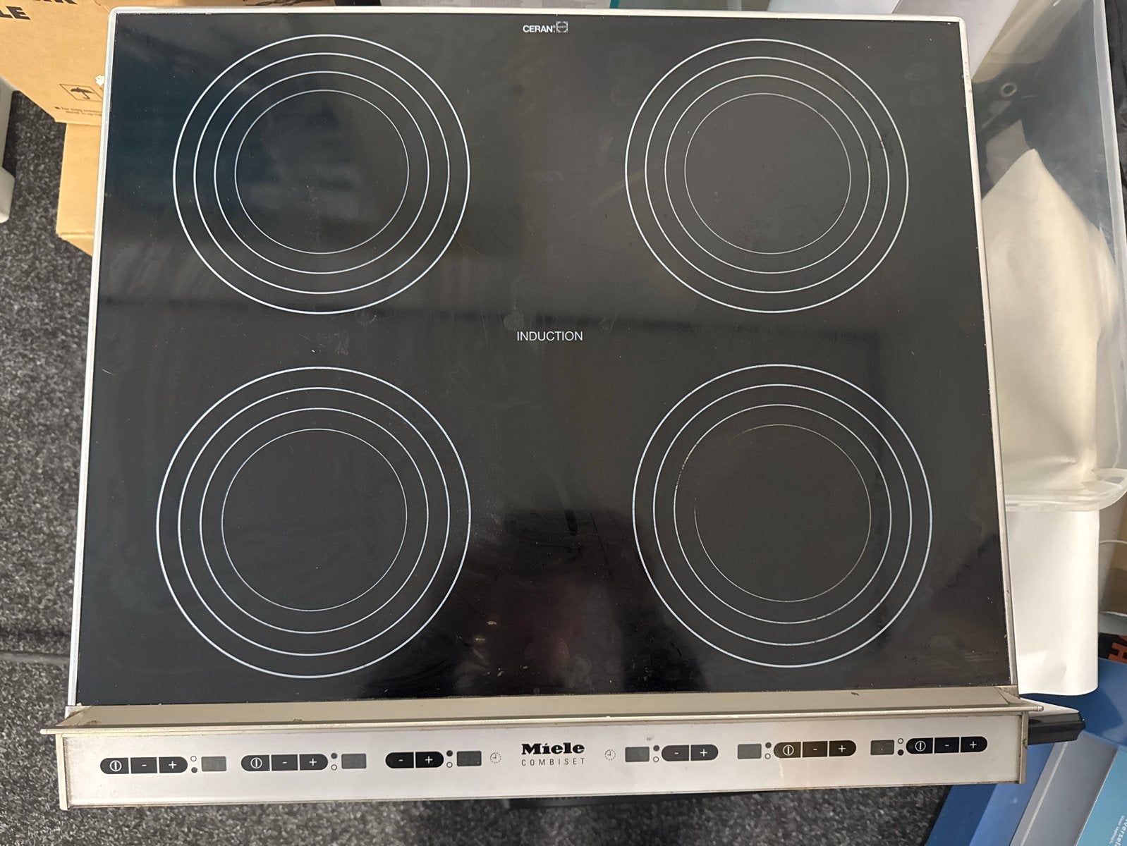 Miele CombiSet inductiekookplaat, 1 helft werkt niet, Witgoed en Apparatuur, Ophalen, Gebruikt, 4 kookzones, Inbouw