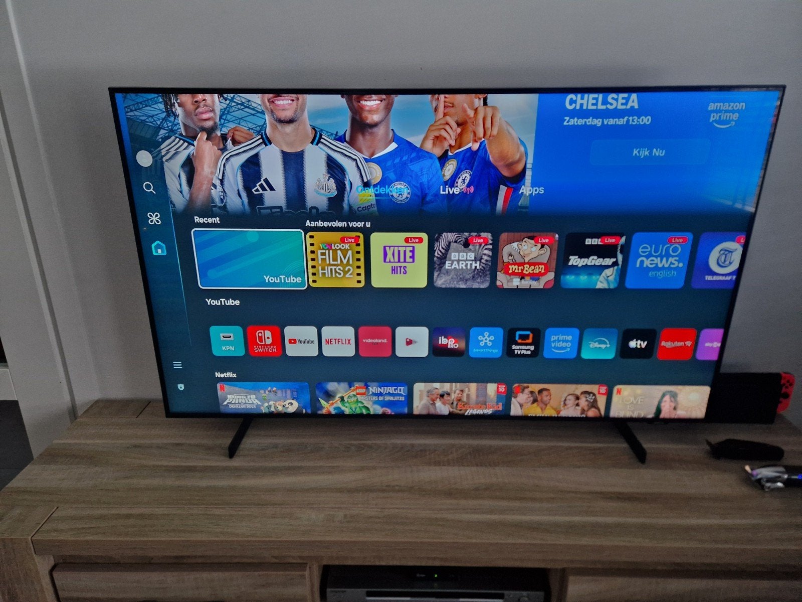 Te koop samsung tv 55inch, Ophalen, 50 Hz, Zo goed als nieuw, Samsung