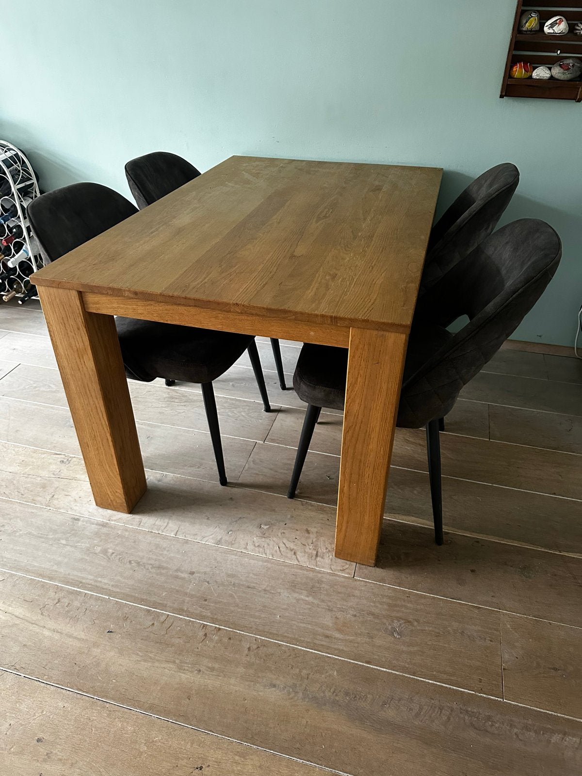 Eettafel eikenhout, Ophalen, Gebruikt, Eikenhout, 50 tot 100 cm