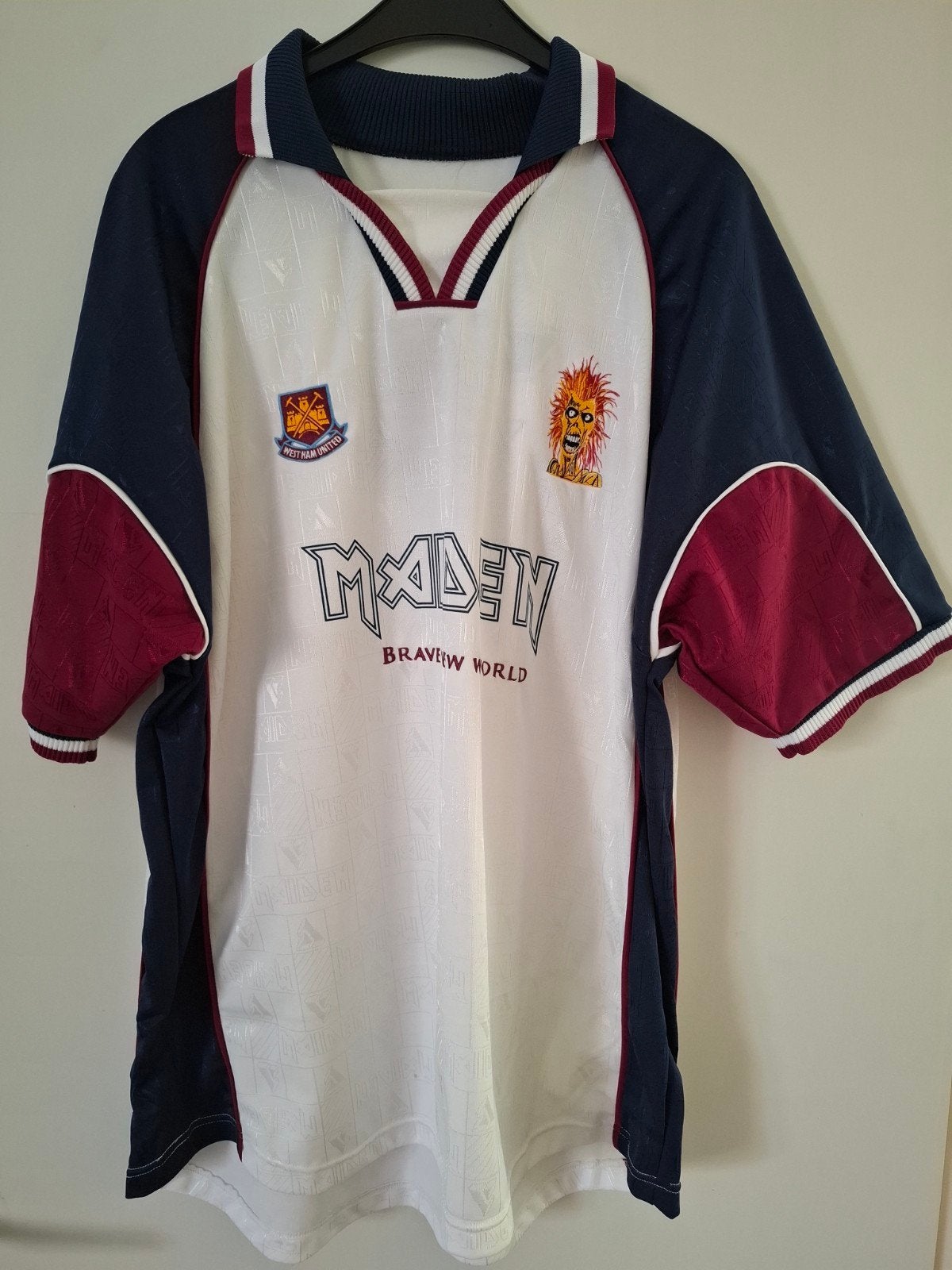 Iron Maiden/ West Ham United voetbalshirt 2000, Groter dan maat XL, Ophalen of Verzenden, Zo goed als nieuw, Shirt