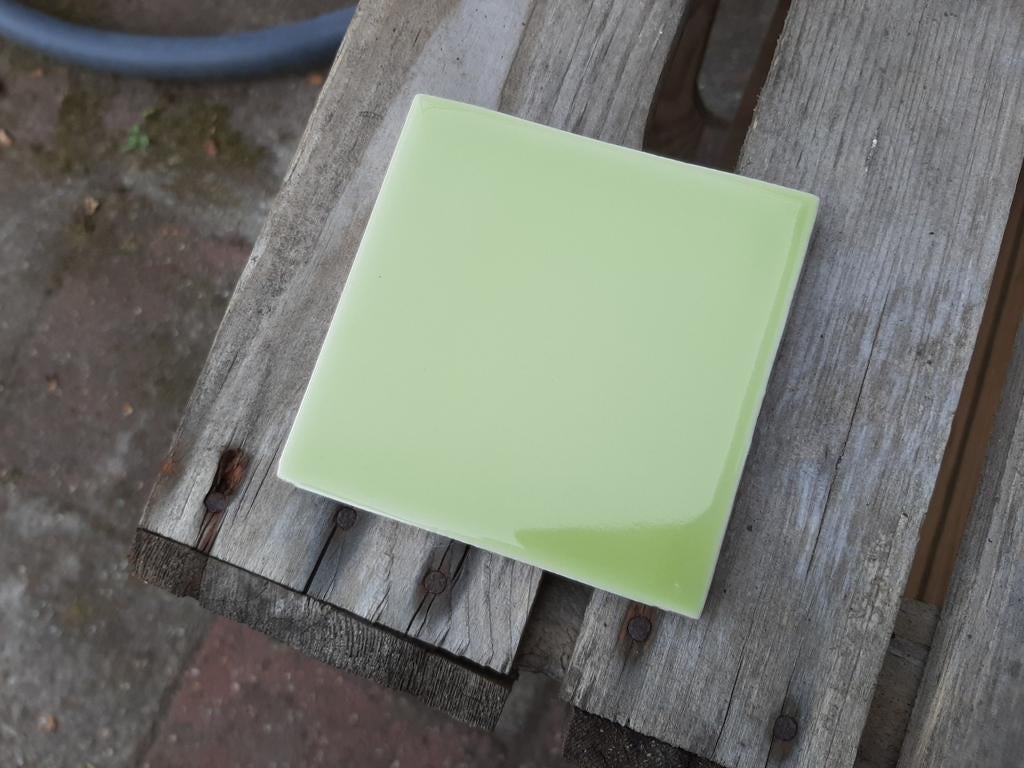 Kiwigroene tegeltjes 10x10, 8 dozen x 0.5m2, Ophalen, Nieuw, Minder dan 20 cm, Minder dan 20 cm