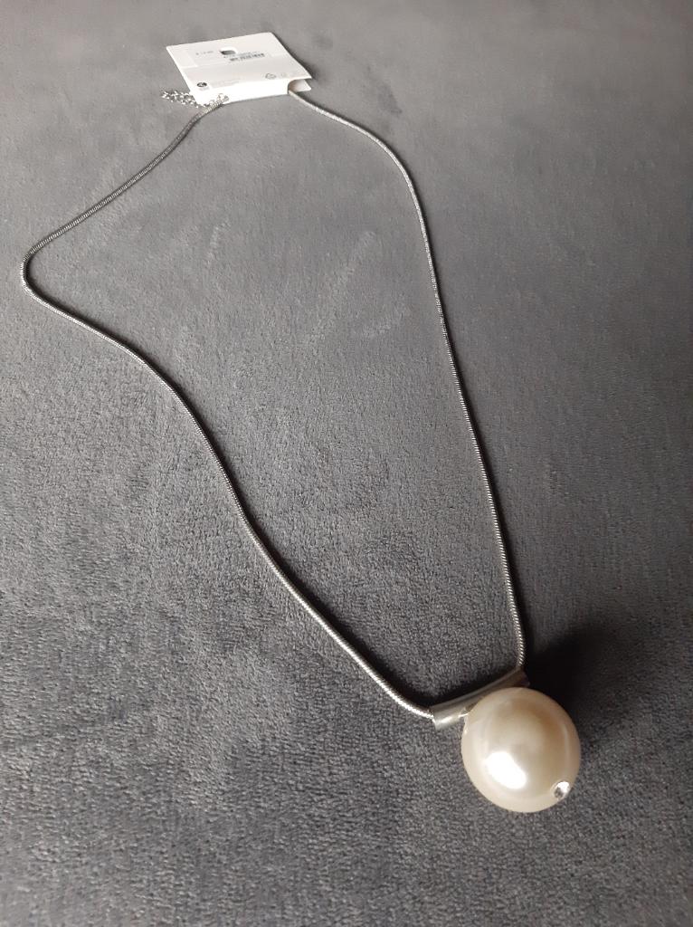NIEUW!! Ketting met grote parel., Ophalen of Verzenden, Nieuw, Overige materialen, Verstelbaar