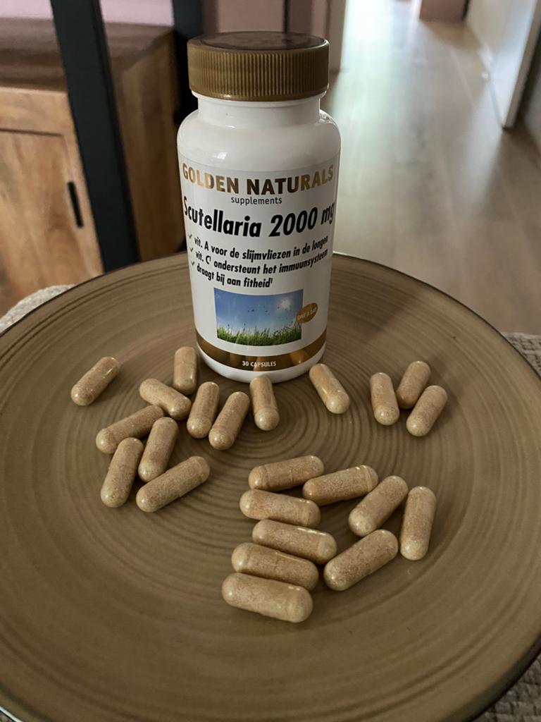 Golden naturals scutellaria 2000mg, Ophalen of Verzenden, Zo goed als nieuw, Poeder of Drank