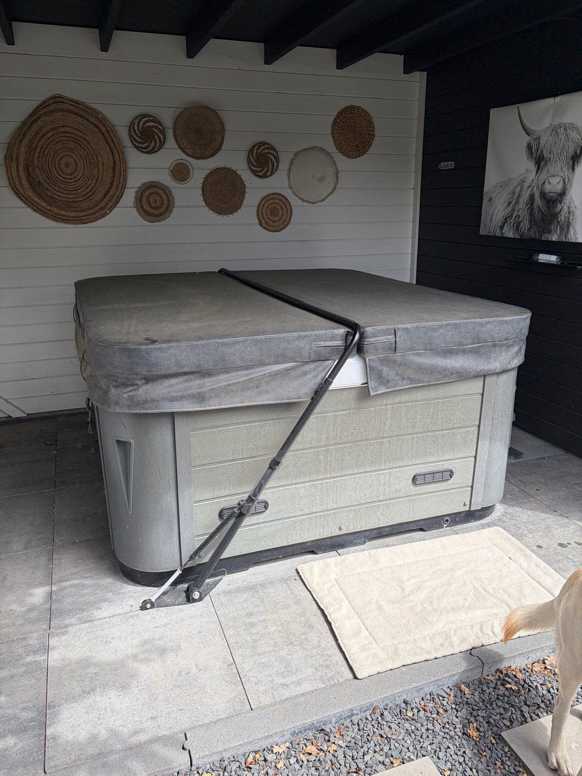 Luxe Jacuzzi met WARMTEPOMP en afdekzeil, Tuin en Terras, Ophalen of Verzenden, Gebruikt, Afdekzeil, Vast