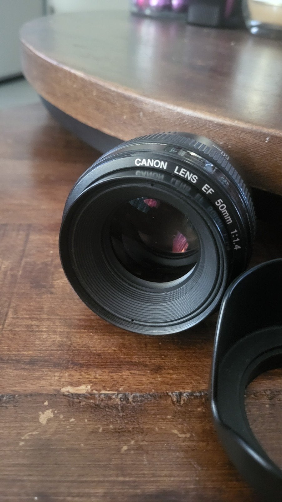 Canon EF 50mm f/1.4 USM lens met zonnekap en lensdoppen, Audio, Tv en Foto, Fotografie | Lenzen en Objectieven, Ophalen, Canon
