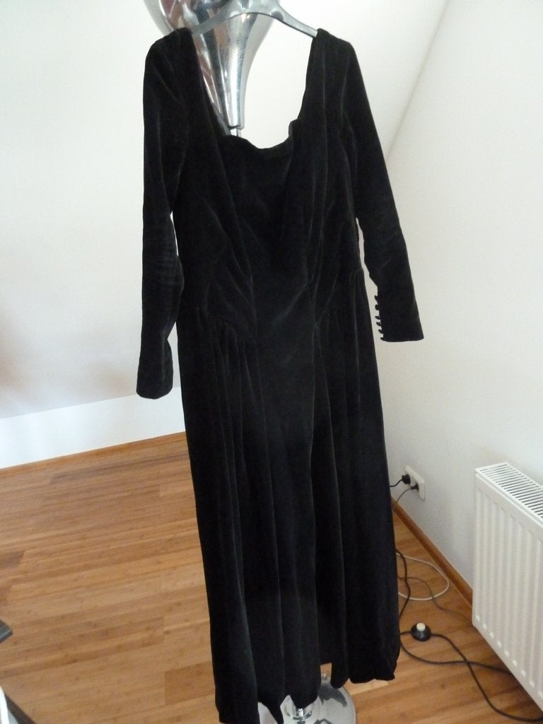 Antieke zwart fluwelen jurk ca 1930, toneel of theater, zgan, Verzenden, Dames, Onbekend